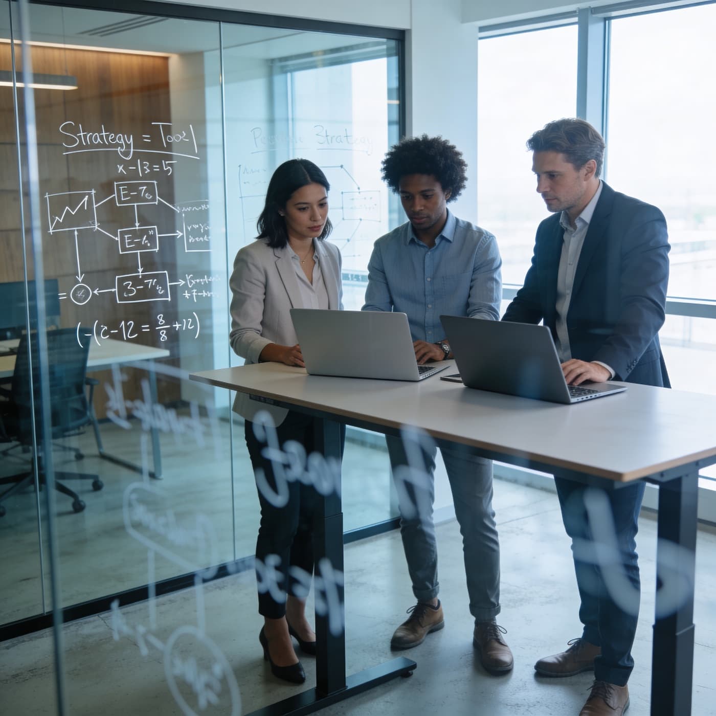 ClearPath consultants collaborating in a modern office